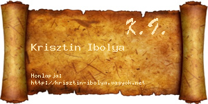 Krisztin Ibolya névjegykártya